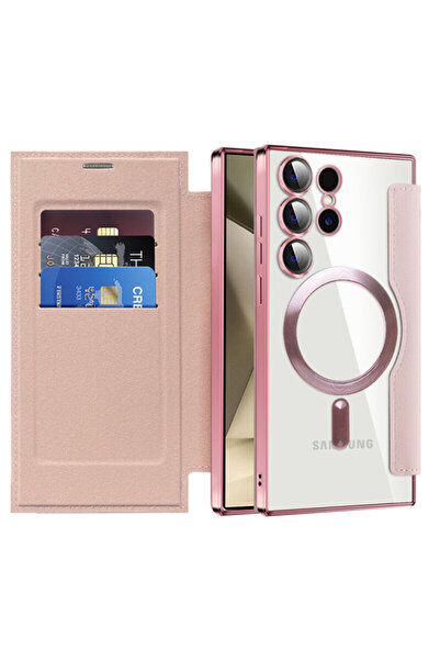 Techsuit Husă tip carte SmartMag pentru Samsung Galaxy S24 Ultra, roz