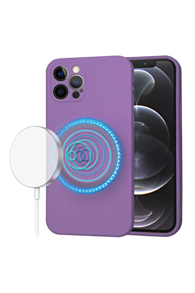 Techsuit Husă din silicon SoftFlex MagSafe pentru iPhone 12 Pro, violet