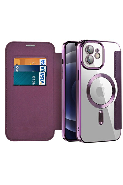 Techsuit iPhone 12 SmartMag Book Case, Purple