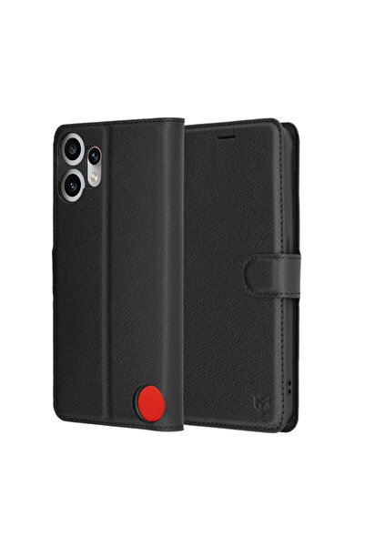 Techsuit Δερμάτινο θήκη Nothing CMF Phone 2 Pro, μαύρη