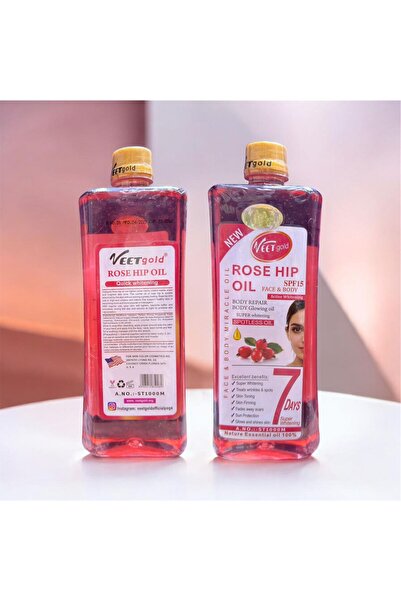 Veet Gold زيت ثمر الورد لتفتيح البشرة وإزالة البقع، 1000 مل - زيت مرطب ومفتح ...