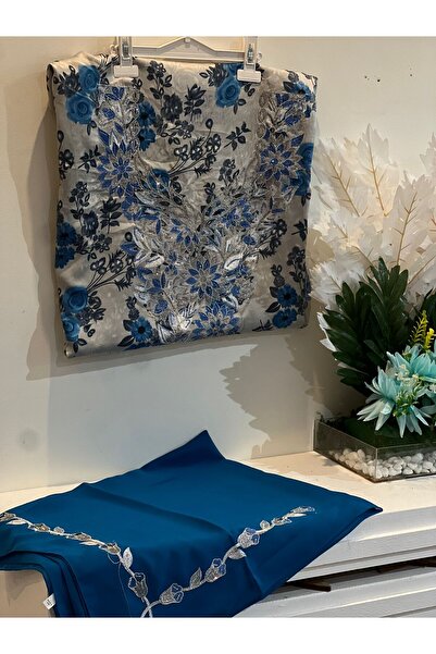 REHAM Emirati-style embroidered silk fabric , soft and embroidered, with a ma...