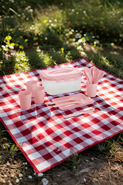 Moreva 22 Parça Piknik Seti, 4 Kişilik, Tabak, Bardak, Çatal Kaşık Bıçak Takı...