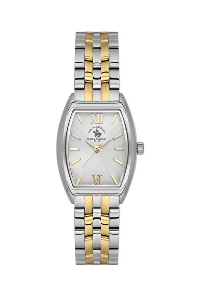 Santa Barbara Polo & Racquet Club Unique Silver and Gold Stainless Steel Watc...