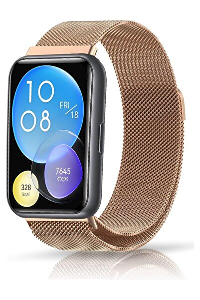 SilverCars Huawei Watch Fit 2 Uyumlu Metal Hasır Manyetik Kordon – Paslanmaz ...