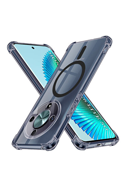 Techsuit Honor Magic6 Lite Αντικραδασμική διαφανής θήκη σιλικόνης MagSafe, κα...