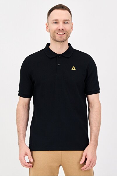 Reebok Men Sportswear Fit Short Sleeve Outdoor Polo Shirt, Black