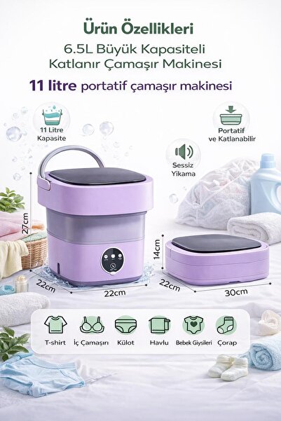 Shopfocus 11 LİTRE MİNİ PORTATİF ÇAMAŞIR MAKİNESİ KURUTMAMAKİNESİ KATLANABİLİ...