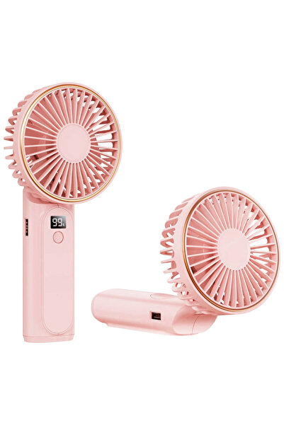 Techsuit Ventilator portabil premium de mână tip C M12, roz