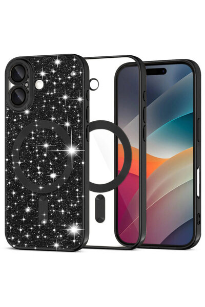 Techsuit Θήκη MagSafe Premium για iPhone 17 με γκλίτερ, μαύρη