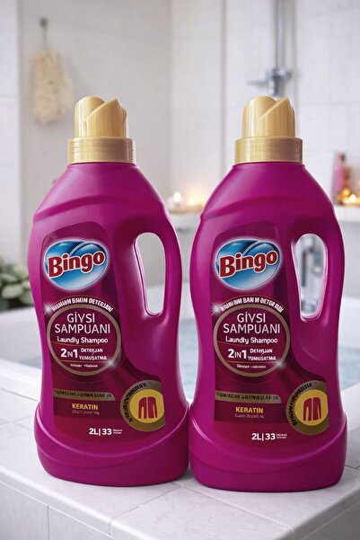 Bingo Giysi Şampuanı 2ın1 Canlandırıcı Deterjan+Yumuşatma 2lt × 2 Adet