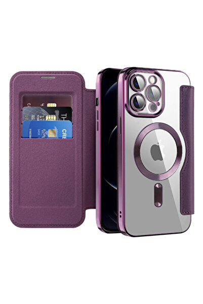 Techsuit SmartMag Book Case for iPhone 12 Pro, Purple