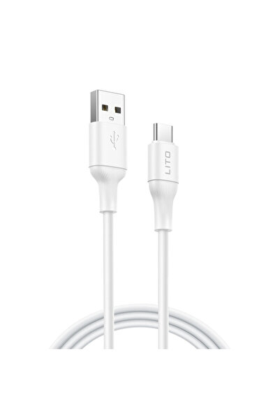 Lito Cablu de date USB la tip C Lito, 2.4A, 1m, LD06T, alb