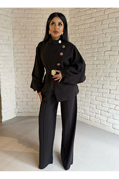 moneta boutique Set dublu cu nasturi aurii pentru femei