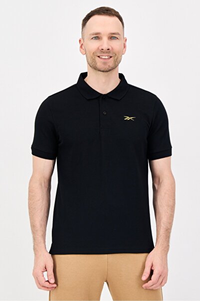 Reebok Men Sportswear Fit Short Sleeve Outdoor Polo Shirt, Black