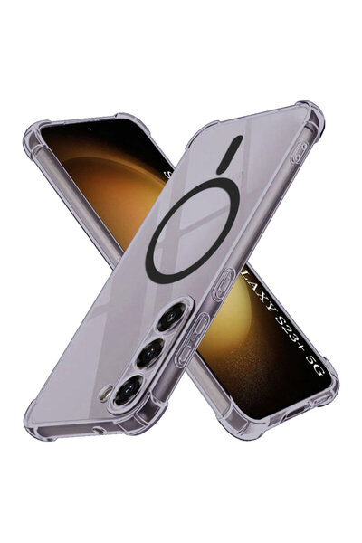 Techsuit Samsung Galaxy S23 Plus, silicon transparent rezistent la șocuri, Ma...