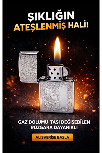 DoğanÇakmak Çakmak metal kasa taşlı gaz dolumlu kapaklı çakmak