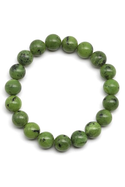 Taşmir Canada Jade Natural Stone Bracelet 10 mm Round Cut