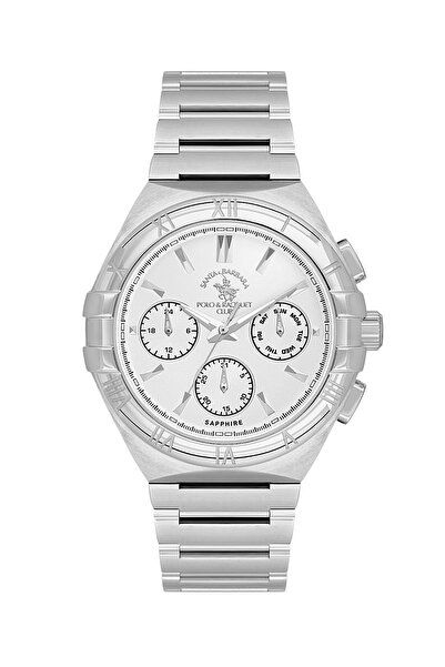 Santa Barbara Polo & Racquet Club Luxury Silver Stainless Steel Watch for Men...