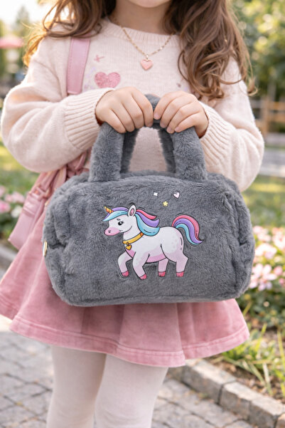 MakeWell Плюшена чанта за момичета Unicorn – мини чанта с цип за рамо Kawaii ...