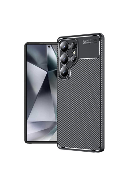 Techsuit Калъф от карбонови фибри за Samsung Galaxy S25 Ultra, черен