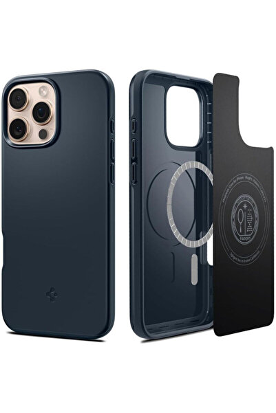 Spigen Тънък калъф MagSafe за iPhone 16 Pro Max, тъмносин