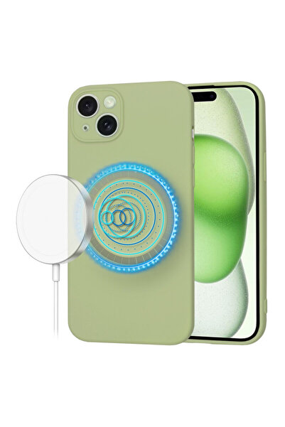 Techsuit Husă din silicon pentru iPhone 15 Plus SoftFlex MagSafe, verde