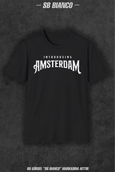 SB BİANCO Μπλουζάκι με στάμπα τύπου Amsterdam Design για άνδρες και γυναίκες