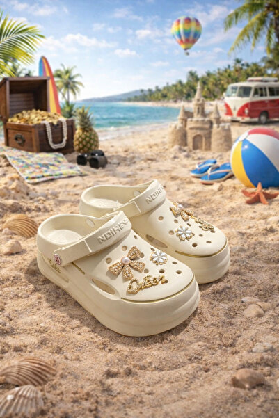Behtah Kundura High Sole Stone-Studded Stylish Design Beach Pool Garden Sea D...