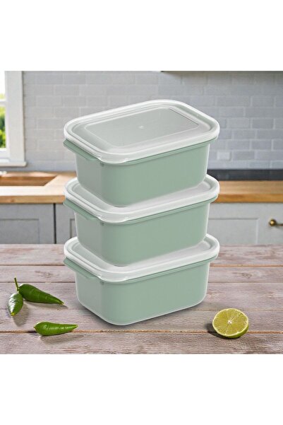 PONÇİK STORE 3-Piece Easy Keep Rectangular Storage Container with Lid 2000ml