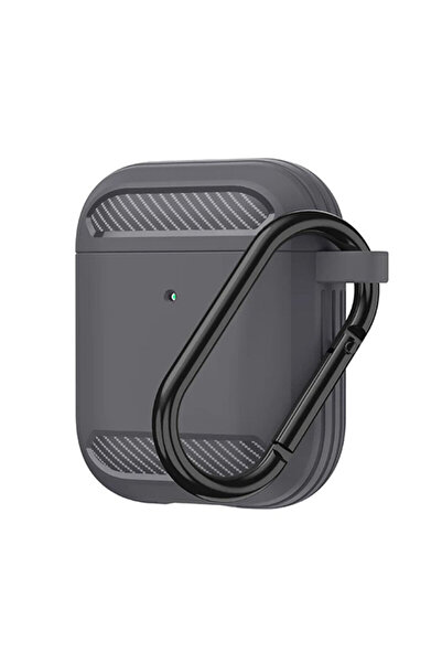 Techsuit AirPods 1 Carbon Silicone Case, Gray