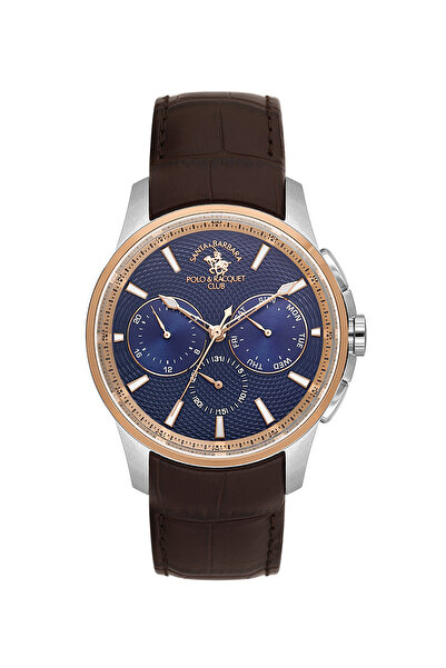 Santa Barbara Polo & Racquet Club Legend Dark Brown Genuine Leather Watch for...