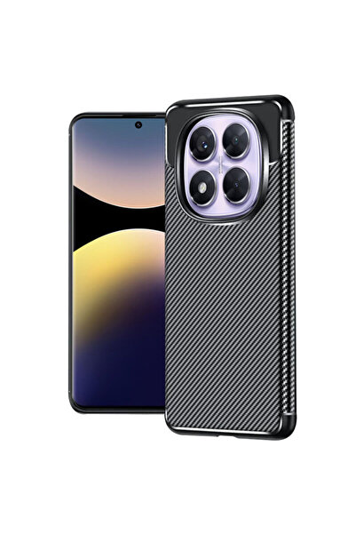 Techsuit Carcasă din fibră de carbon pentru Xiaomi Redmi Note 14 Pro 5G, neagră