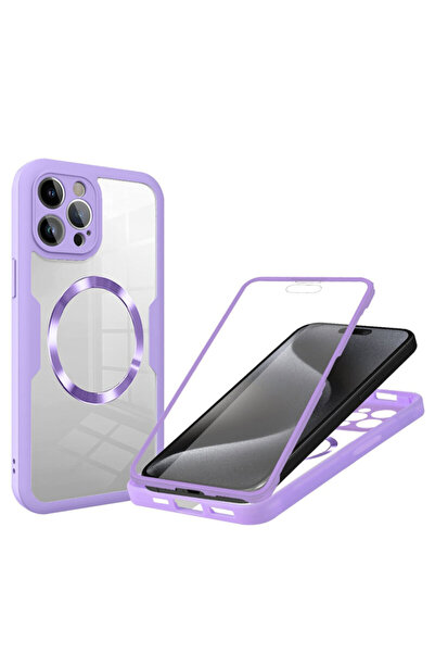 Techsuit Carcasă 360° pentru iPhone 15 Pro Max ColorVerse MagSafe, Violet