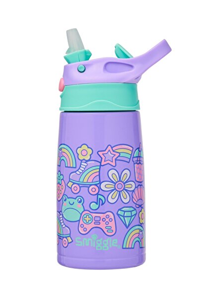 SMIGGLE Junior Stainless Steel Flask 400 ml Lilac – Flip Lid, Keeps Cool