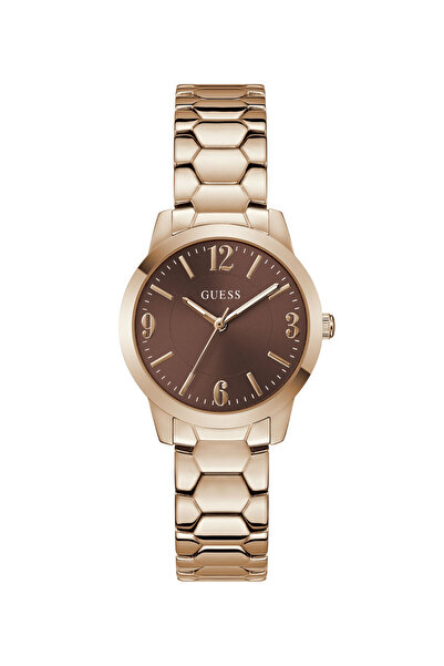 Guess Ladies Rose Gold Tone Round Analog Watch
