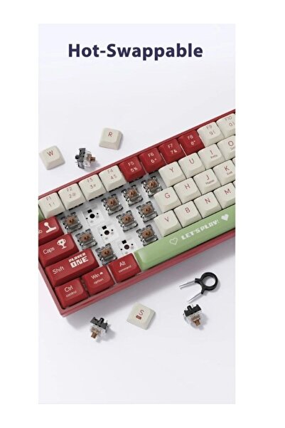 shop AK680 Kablolu Red Switch Mekanik Klavye-Rainbow Aydınlatma Hot-Swap