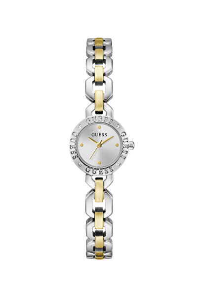 Guess Ladies 2T Silver/Yellow Gold Tone Round Analog Watch