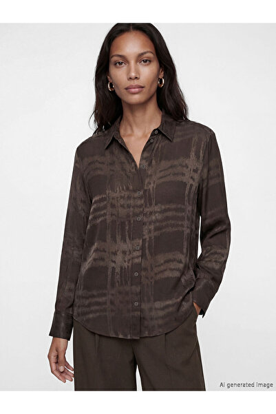 LC Waikiki Brown Patterned Women's Shirt