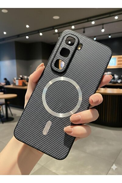 TECNOTREND iNfinix Hot 60/Hot 60i Uyumlu Telefon Kılıfı Karbon Fiber Dokulu E...