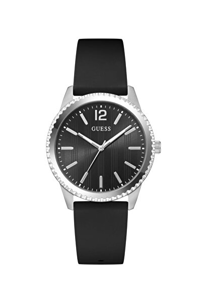 Guess ساعة رجالية دائرية تناظرية باللون الأسود/الرمادي الداكن/الرمادي