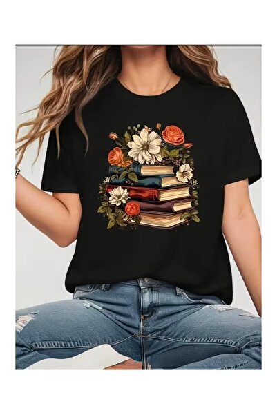 Massgai Unisex Potted Flower Daisy Printed Oversize 100% Cotton T-Shirt