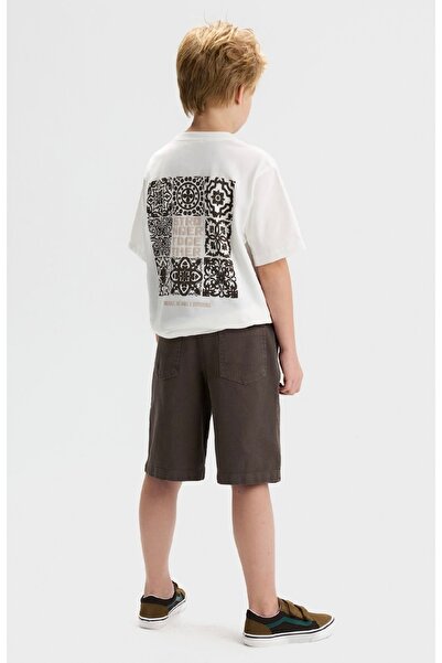 nk kids Limi Boy's Soft Flexible Linen Shorts and T-Shirt Set