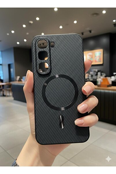 TECNOTREND iNfinix Hot 60/Hot 60i Uyumlu Telefon Kılıfı Karbon Fiber Dokulu E...