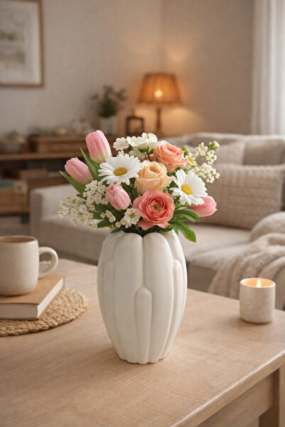 Sisay Home Decorative Stone Powder Vase |   Modern & Bohemian Living Room Decor