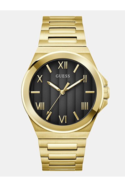 Guess Mens Gold Tone Analog Watch