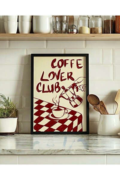 artera casa Coffee Lover Club – Retro Mutfak Duvar Tablosu