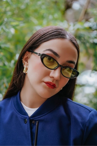 Stil Noktası Gc Black Frame Green Glass Sunglasses