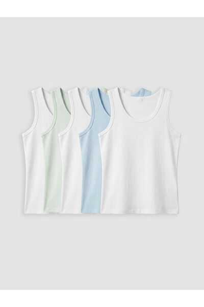 LC Waikiki Rmz Gi̇yi̇m Farkiyla Zero Roba Collar Boys' Undershirt 5-Pack