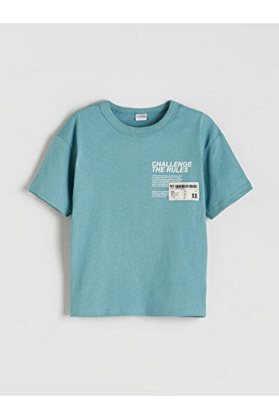 LC Waikiki Tricou pentru băieți cu imprimeu cu text Zero Roba Collar, Sparkli...
